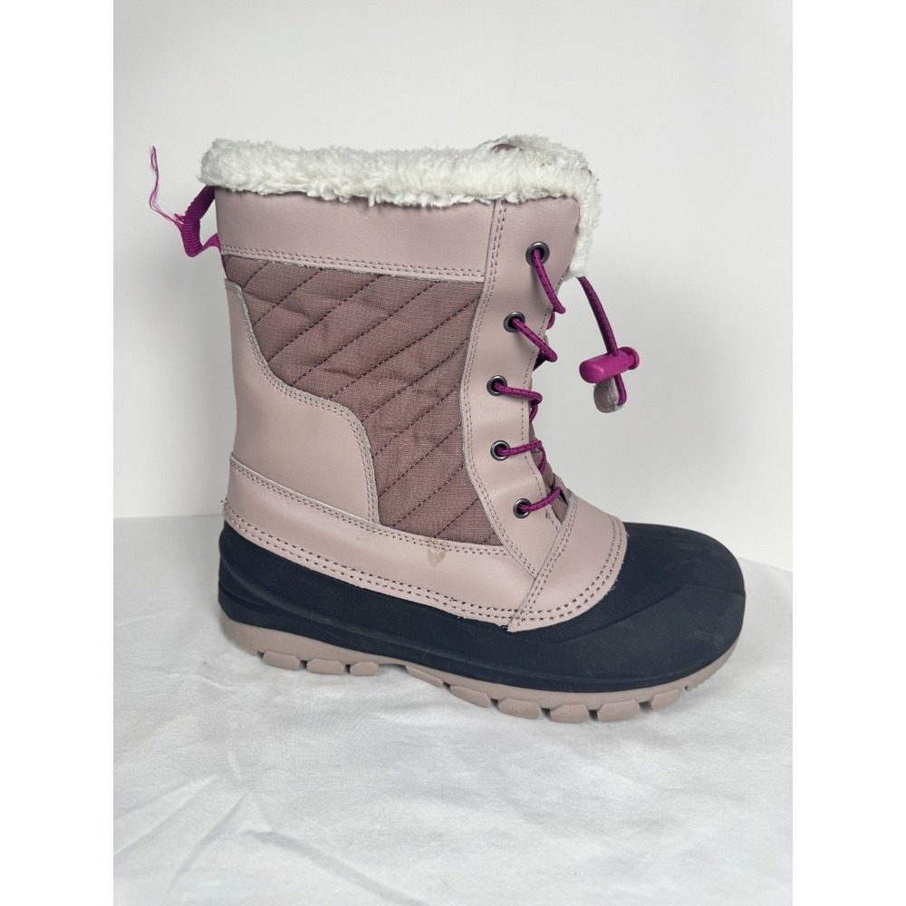 All In Motion Sklylar Girls Snow Boots 4 Pink Blush Leather Thermolite Winter
